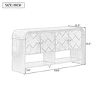 60 Mobile credenza consolle moderno con contenitore, tavolo da ingresso con angoli curvi per corridoio o soggiorno - Panipeachy