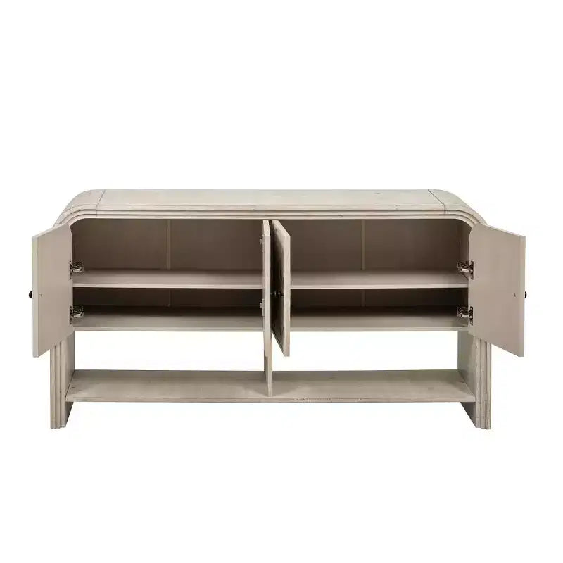 60 Mobile credenza consolle moderno con contenitore, tavolo da ingresso con angoli curvi per corridoio o soggiorno - Panipeachy