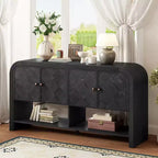 60 Mobile credenza consolle moderno con contenitore, tavolo da ingresso con angoli curvi per corridoio o soggiorno - Panipeachy