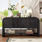 60 Mobile credenza consolle moderno con contenitore, tavolo da ingresso con angoli curvi per corridoio o soggiorno - Panipeachy