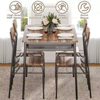 Ensemble de salle à manger 7 pièces Karl Home pour 6 personnes, table de cuisine de 109,9 cm et chaises en bois avec rangement et dossier