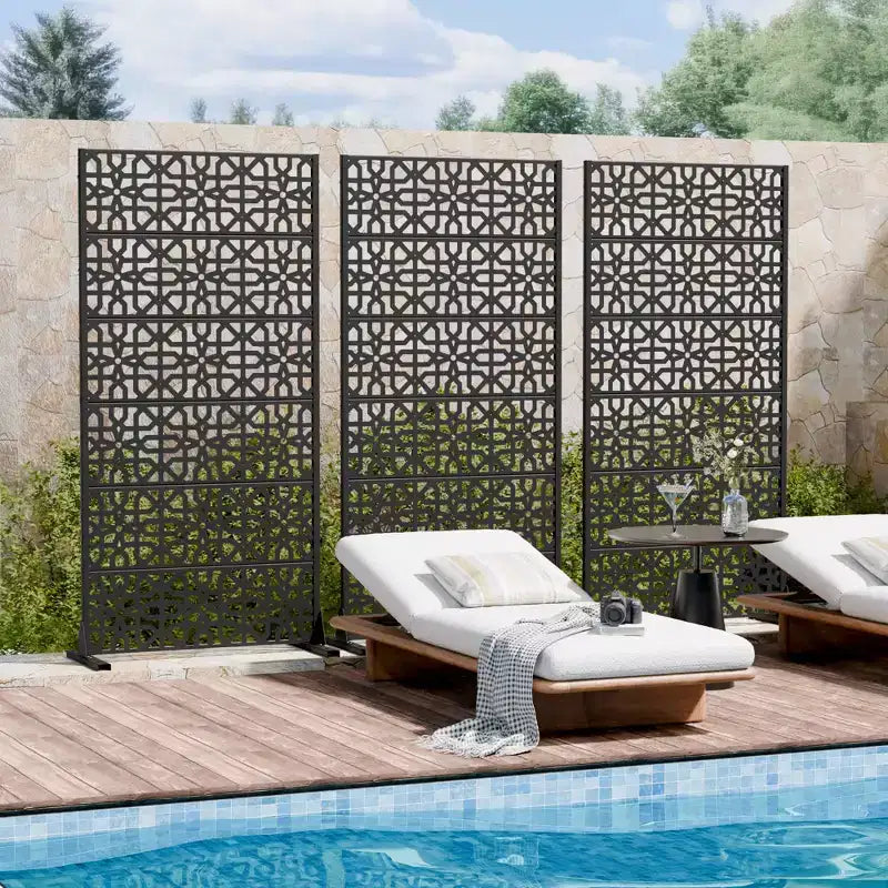 MAYEERTY Perilla 01 Divisorio in acciaio galvanizzato nero, 72x35x16, schermo antiruggine a doppia faccia da 6 pezzi
