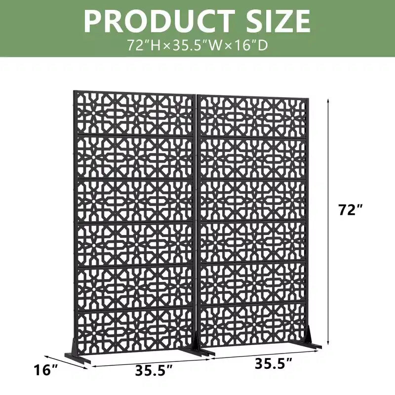 MAYEERTY Perilla 01 Divisorio in acciaio galvanizzato nero, 72x35x16, schermo antiruggine a doppia faccia da 6 pezzi