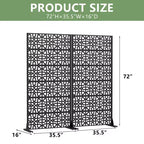 MAYEERTY Perilla 01 Divisorio in acciaio galvanizzato nero, 72x35x16, schermo antiruggine a doppia faccia da 6 pezzi