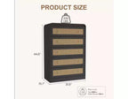 Cassettiera a 5 cassetti per camera da letto, cassettiera alta 80 cm in rattan, cassettiera in legno per armadio, porta TV con angoli arrotondati, cassettiere moderne per soggiorno, corridoio