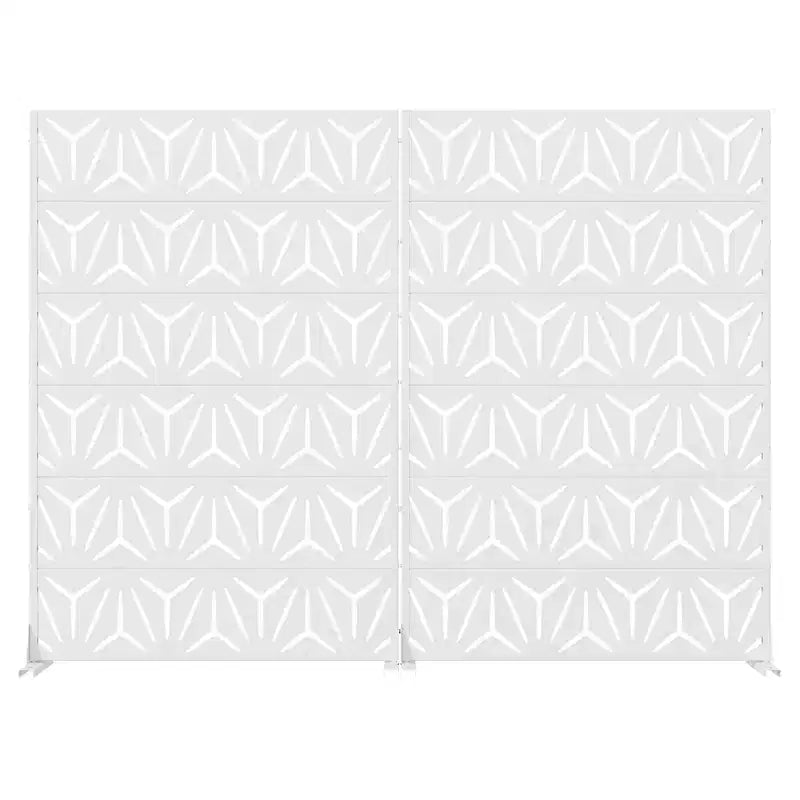 MAYEERTY Star 01 Divisorio in Acciaio Galvanizzato Bianco, 183x119x41 cm, Schermo Moderno Bifacciale a 6 Pannelli