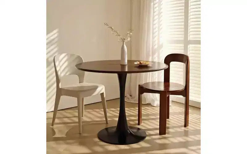 JVNOXK Tavolo da pranzo rotondo Mid-Century da 31,5 pollici, Tavolo da pranzo moderno, Tavolo da cucina rotondo Tulip, Tavolino da salotto, Colore noce