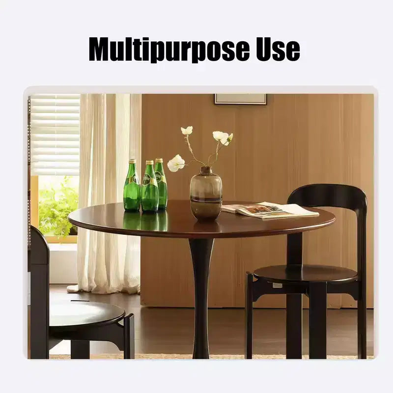 JVNOXK Tavolo da pranzo rotondo Mid-Century da 31,5 pollici, Tavolo da pranzo moderno, Tavolo da cucina rotondo Tulip, Tavolino da salotto, Colore noce