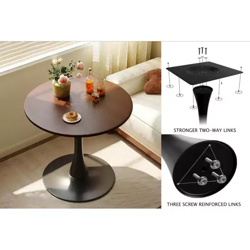 JVNOXK Tavolo da pranzo rotondo Mid-Century da 31,5 pollici, Tavolo da pranzo moderno, Tavolo da cucina rotondo Tulip, Tavolino da salotto, Colore noce