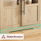 Scaffale da Panettiere in Stile Rustico, Credenza in Legno Rustico con Sportello in Vetro, Armadietto, Organizer per Dispensa da Cucina, Supporto per Microonde