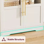 Scaffale da Panettiere in Stile Rustico, Credenza in Legno Rustico con Sportello in Vetro, Armadietto, Organizer per Dispensa da Cucina, Supporto per Microonde