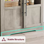 Scaffale da Panettiere in Stile Rustico, Credenza in Legno Rustico con Sportello in Vetro, Armadietto, Organizer per Dispensa da Cucina, Supporto per Microonde