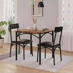 Set da Tavolo da Pranzo per 2, Set da 3 Pezzi Tavolo e Sedie da Cucina, Tavolo da Pranzo Quadrato, Mobili da Sala da Pranzo Salvaspazio, Marrone Rustico