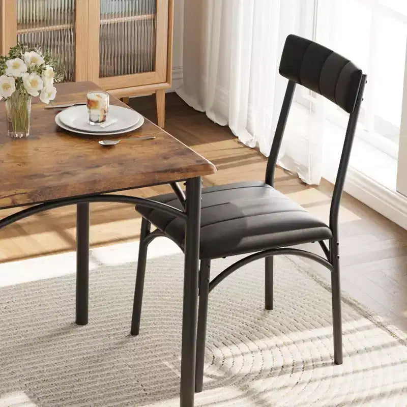 Set da Tavolo da Pranzo per 2, Set da 3 Pezzi Tavolo e Sedie da Cucina, Tavolo da Pranzo Quadrato, Mobili da Sala da Pranzo Salvaspazio, Marrone Rustico