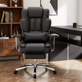 Ora Maison Big and Tall Executive Office Chair, Leather High Back Ergonomic Desk Chair with Footrest, Black