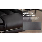 Sedia da ufficio direzionale Ora Maison Big and Tall, in pelle, schienale alto ergonomico con poggiapiedi, nera