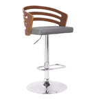 Sgabello da bar girevole regolabile GDFStudio Adele in similpelle e legno con poggiapiedi