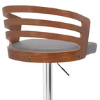 Sgabello da bar girevole regolabile GDFStudio Adele in similpelle e legno con poggiapiedi