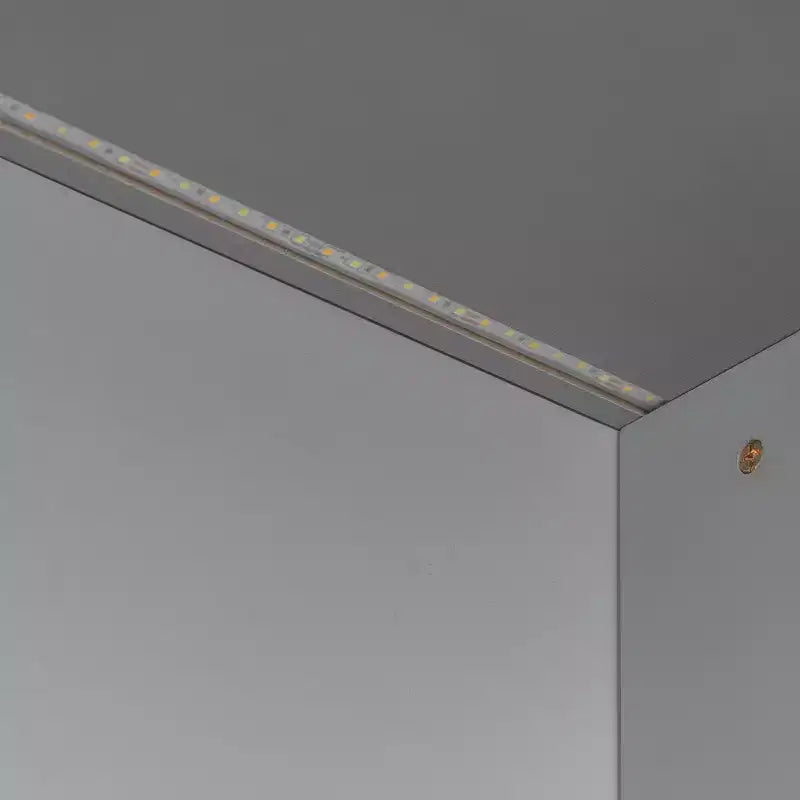 Letto a castello full over full Luxystar con scale contenitore, libreria illuminata regolabile e letto estraibile a scomparsa