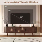 Mobile TV GDFStudio Edwin 70 Mid-Century Modern con anta a serrandina e presa di corrente