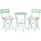 Set bistrot pieghevole da esterno VINGLI con 2 sedie e tavolo, set bistrot da 3 pezzi con struttura in acciaio di alta qualità per patio, balcone, giardino