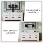 Mobile TV a cassettiera da 55 pollici - Supporto (TV da 32-85 pollici), 9 cassetti, mobile moderno in legno per soggiorno, camera da letto, appartamento