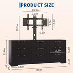 Mobile TV a cassettiera da 55 pollici - Supporto (TV da 32-85 pollici), 9 cassetti, mobile moderno in legno per soggiorno, camera da letto, appartamento