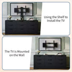 Mobile TV a cassettiera da 55 pollici - Supporto (TV da 32-85 pollici), 9 cassetti, mobile moderno in legno per soggiorno, camera da letto, appartamento
