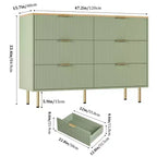 Comò moderno a 6 cassetti con scanalature, cassettiera in legno da 120 cm con maniglie in metallo, design a doppio cassetto per una conservazione versatile in soggiorno, corridoio, camera da letto