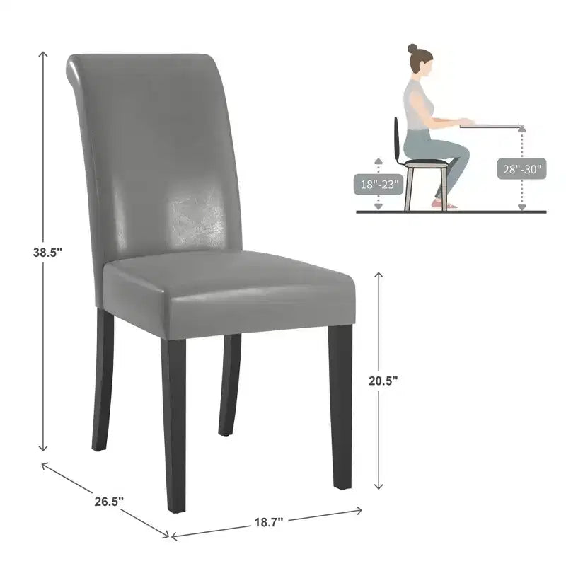 Chaise de salle à manger Salido en similicuir (Lot de 2) - iNSPIREQ