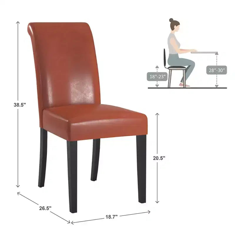 Chaise de salle à manger Salido en similicuir (Lot de 2) - iNSPIREQ