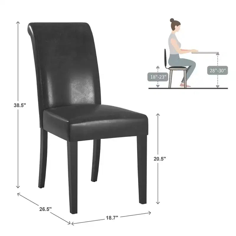 Chaise de salle à manger Salido en similicuir (Lot de 2) - iNSPIREQ