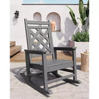 Sedia a dondolo Adirondack in HDPE per tutte le stagioni, 172 kg, resistente alle intemperie, schienale alto, braccioli larghi, per ponte, patio, piscina, giardino