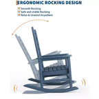 Sedia a dondolo Adirondack in HDPE per tutte le stagioni, 172 kg, resistente alle intemperie, schienale alto, braccioli larghi, per ponte, patio, piscina, giardino