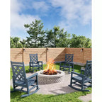 Sedia a dondolo Adirondack in HDPE per tutte le stagioni, 172 kg, resistente alle intemperie, schienale alto, braccioli larghi, per ponte, patio, piscina, giardino