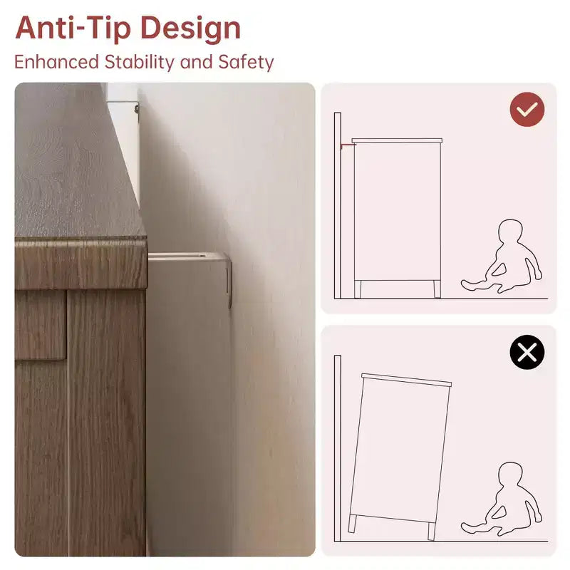 47 Comò alto con maniglie intagliate e gambe affusolate, design per la camera da letto