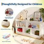 Scaffale in legno a 5 sezioni su 2 livelli, libreria a giorno per bambini con organizer per giocattoli per sala giochi, asilo nido, aula scolastica, scuola materna