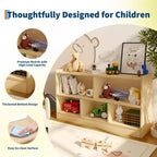 Scaffale in legno a 5 sezioni su 2 livelli, libreria a giorno per bambini con organizer per giocattoli per sala giochi, asilo nido, aula scolastica, scuola materna