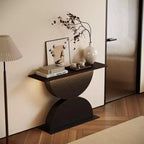 GDFStudio Avrit Tavolo Consolle Moderno 47'' a Semicerchi Doppi con Base a Trama Martellata 3D