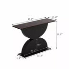 GDFStudio Avrit Tavolo Consolle Moderno 47'' a Semicerchi Doppi con Base a Trama Martellata 3D