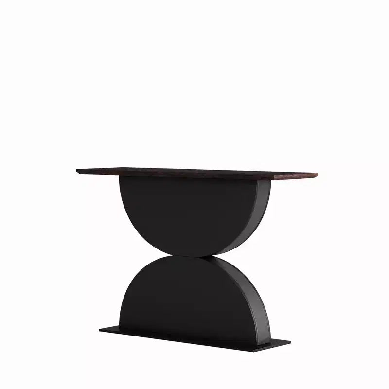 GDFStudio Avrit Tavolo Consolle Moderno 47'' a Semicerchi Doppi con Base a Trama Martellata 3D