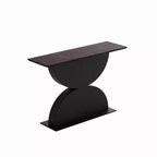 GDFStudio Avrit Tavolo Consolle Moderno 47'' a Semicerchi Doppi con Base a Trama Martellata 3D