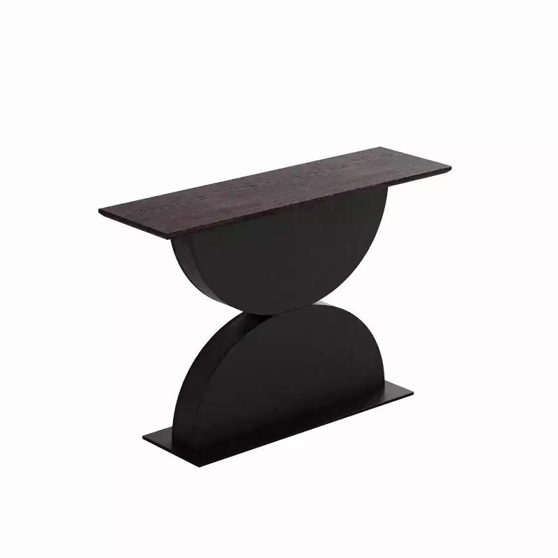 GDFStudio Avrit Tavolo Consolle Moderno 47'' a Semicerchi Doppi con Base a Trama Martellata 3D
