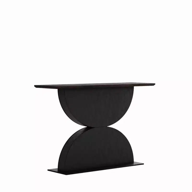 GDFStudio Avrit Tavolo Consolle Moderno 47'' a Semicerchi Doppi con Base a Trama Martellata 3D