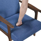 GDFStudio Bennett Sedia d'Appoggio Imbottita in Tessuto con Struttura in Legno di Gomma, Stile Moderno di Metà Secolo
