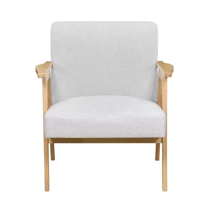 GDFStudio Bennett Sedia d'Appoggio Imbottita in Tessuto con Struttura in Legno di Gomma, Stile Moderno di Metà Secolo