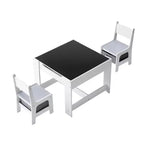 VEVOR Kids Table and 2 Chairs Set, Toddler Table and Chair Set with Storage Space under the Table, Cloth Storage Box under the Chairs, White