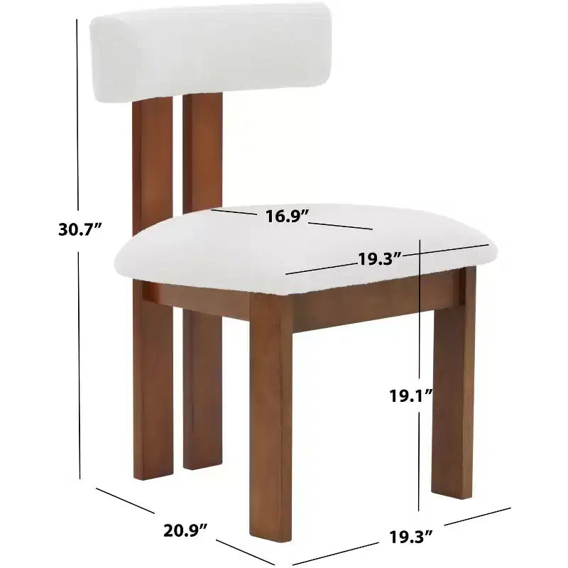 Sedia da pranzo Macey Boucle - SFV4859 - Avorio/Noce - Safavieh Couture