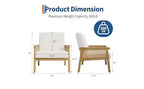 GustoWave Poltrona Accent in Pelle PU - Poltrona in Rattan con Braccioli e Gambe in Legno, Poltrona Imbottita per Soggiorno/Camera da Letto/Sala Lettura