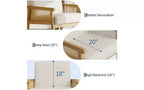 GustoWave Poltrona Accent in Pelle PU - Poltrona in Rattan con Braccioli e Gambe in Legno, Poltrona Imbottita per Soggiorno/Camera da Letto/Sala Lettura